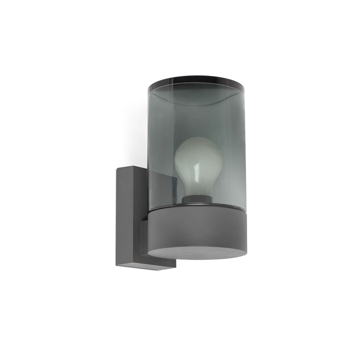 Applique d'extérieur Kila en verre, anthracite et gris fumée, Ø 12 cm, IP65