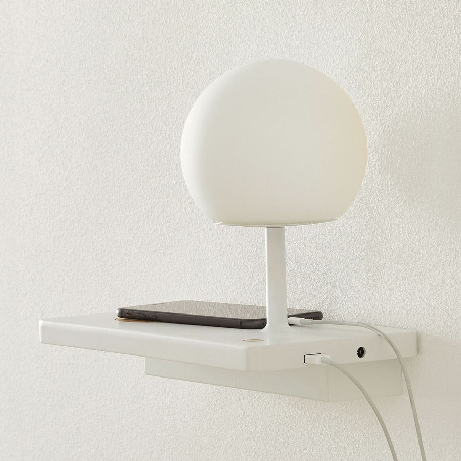 Applique murale LED Niko en verre, marron et blanc, hauteur 14,5 cm