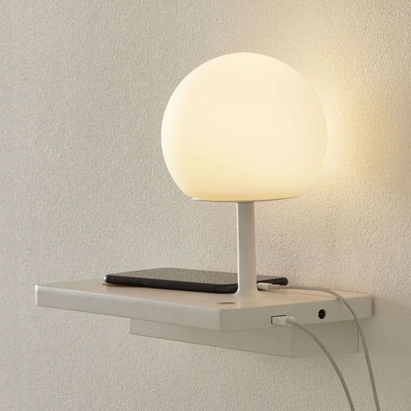 Applique murale LED Niko en verre, marron et blanc, hauteur 14,5 cm