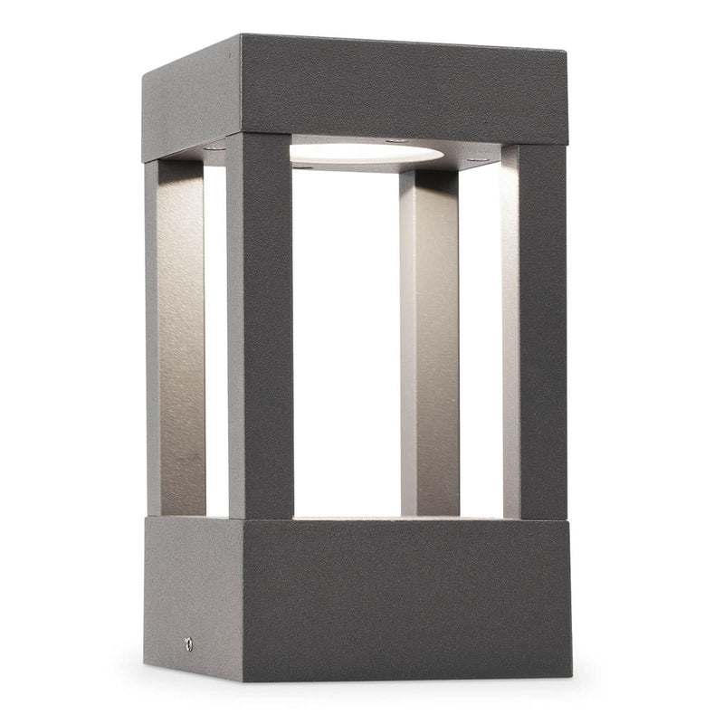 Potelet d'extérieur LED Agra en aluminium, gris foncé, hauteur 20 cm, IP54