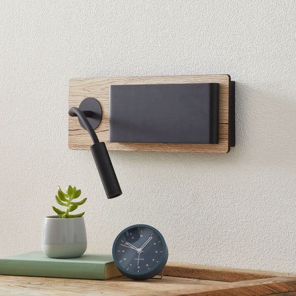 Applique murale LED Mood en bois, noir, hauteur 13 cm, 3000 K, 7,5 W