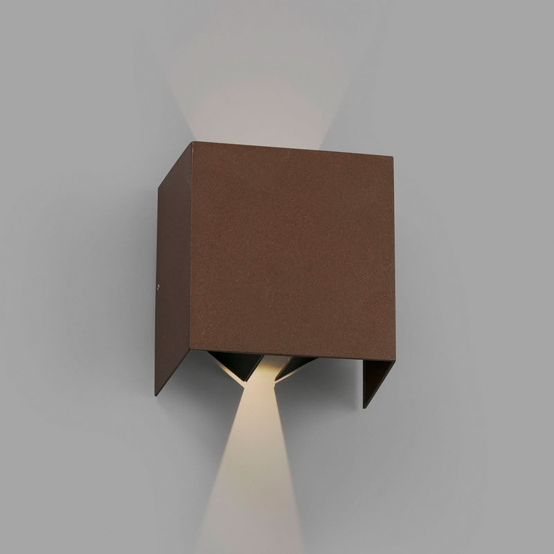 Applique d'extérieur LED Olan en verre, rouille, hauteur 16,5 cm, IP54
