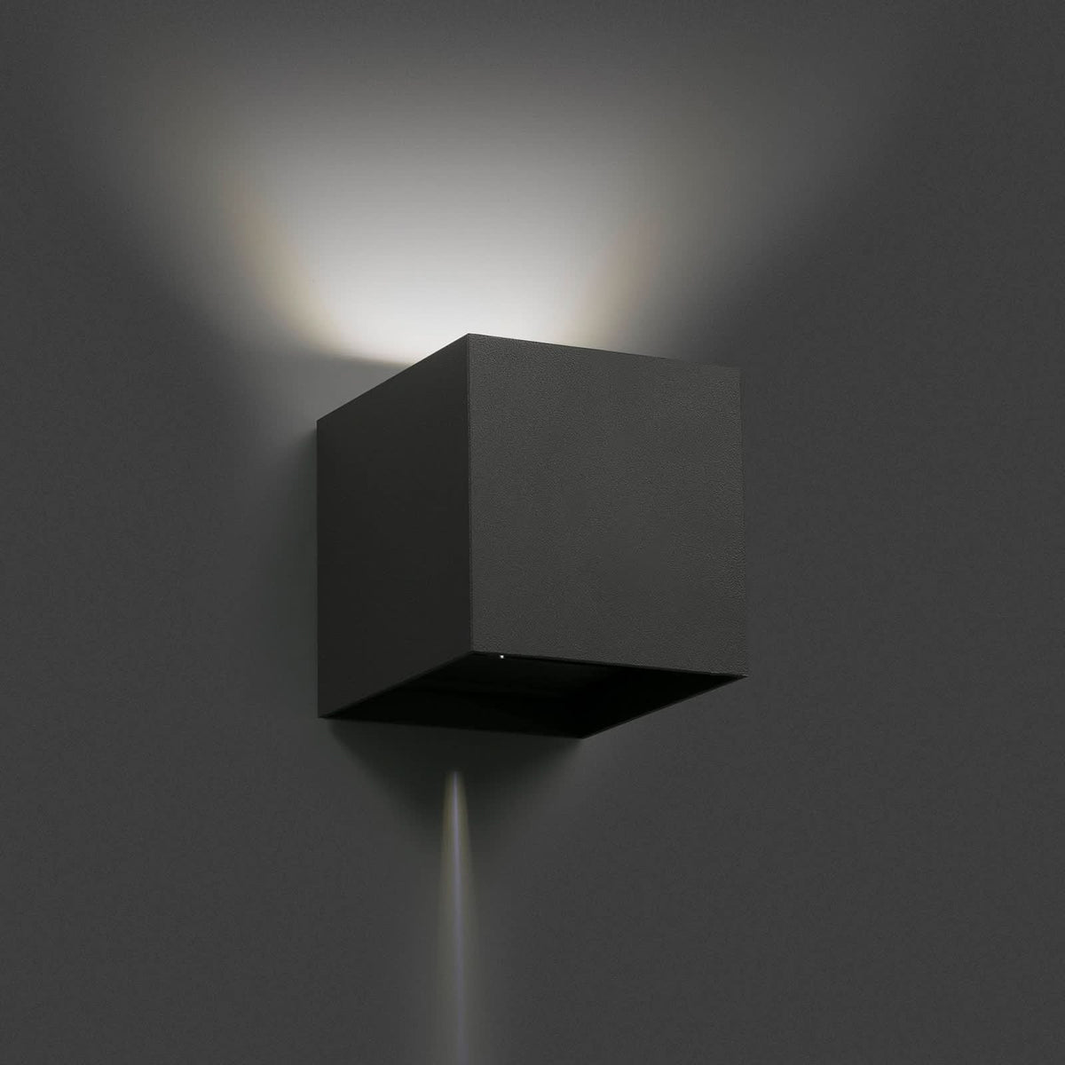 Applique d'extérieur LED Olan en verre, gris foncé, hauteur 16,5 cm, IP54