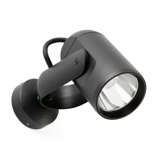 Applique d'extérieur LED Slot en verre, noir et transparent, Ø 7,7 cm, IP65