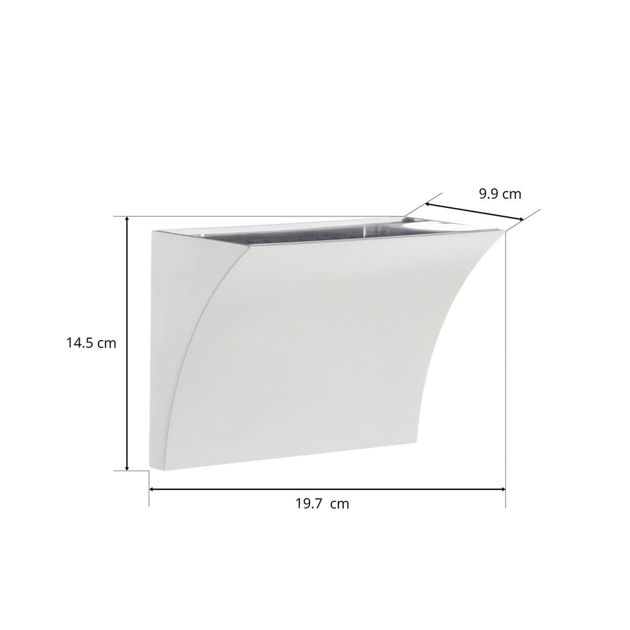 Applique murale LED Pochette en aluminium, blanc, hauteur 14,5 cm