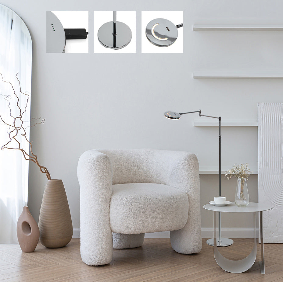 Silver living room floor lamp | Naos