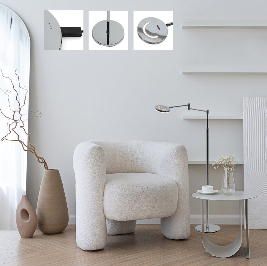 Silver living room floor lamp | Naos