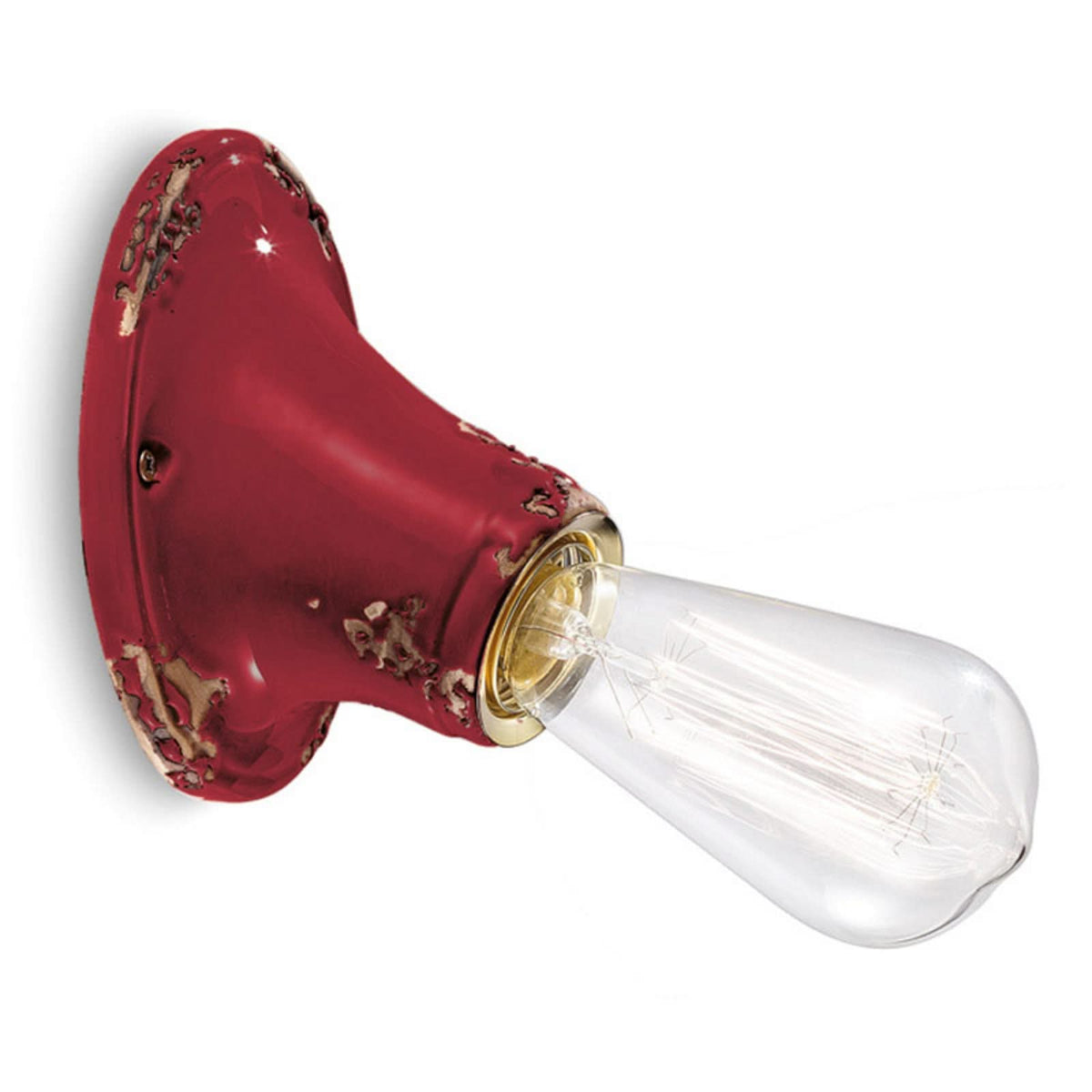 Applique murale C115 en céramique, rouge foncé, hauteur 14 cm
