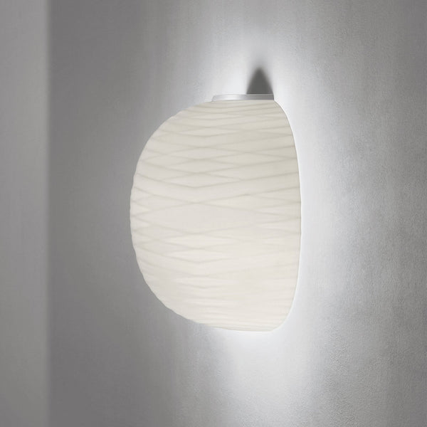 Applique murale Gem en verre, blanc, hauteur 39 cm