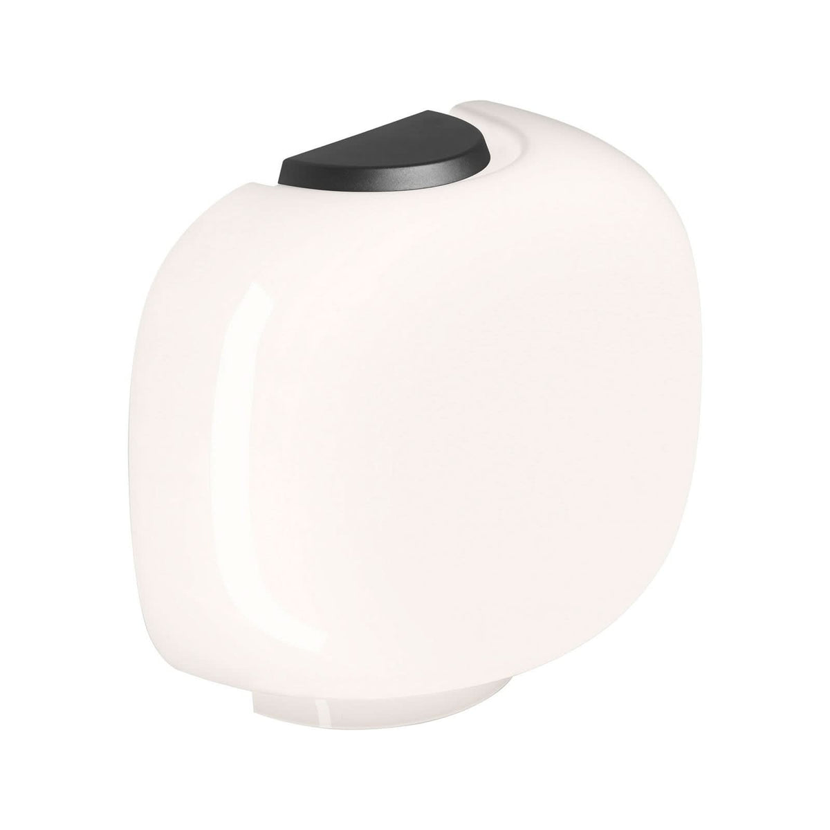 Applique murale Chouchin 3 Semi en verre, blanc et graphite, hauteur 25 cm, 30 W, largeur 30 cm