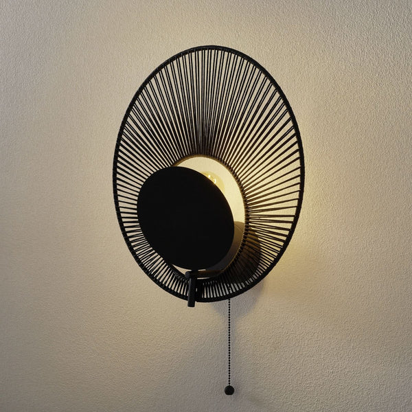 Applique murale Oyster en coton, noir, Ø 40 cm