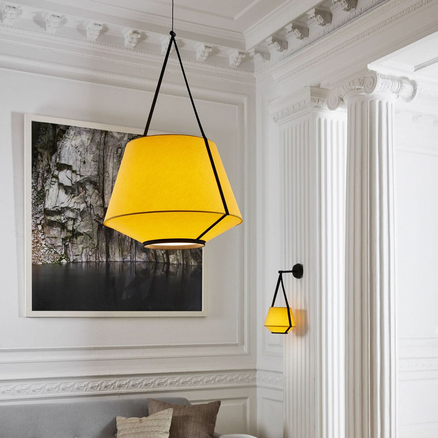 Applique murale Carrie XS en coton, jaune, hauteur 47 cm