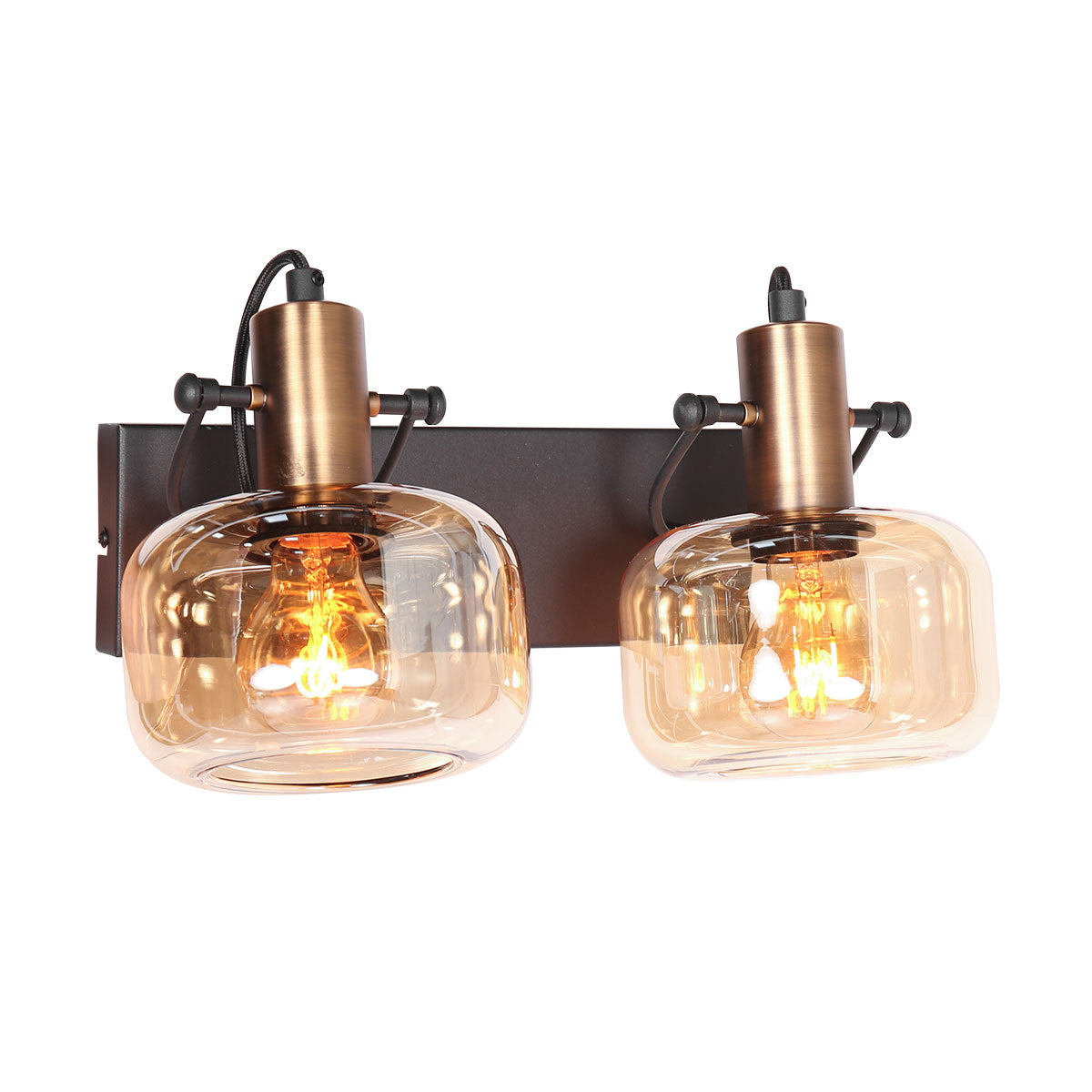 Amber Glass Bronze Wall Light | Xina