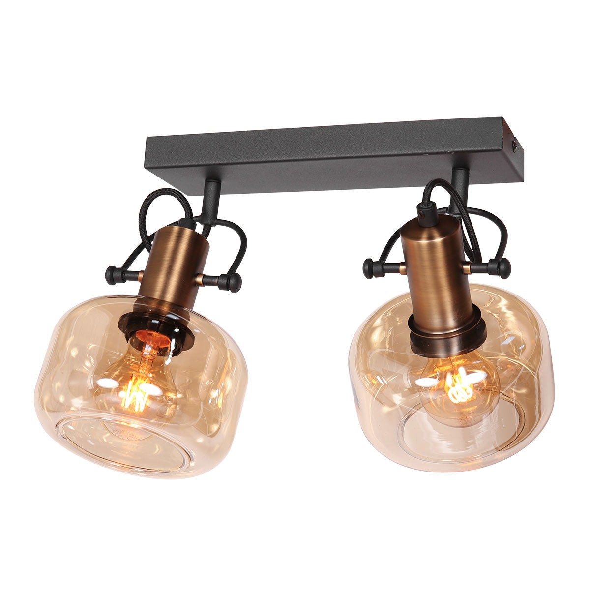 Amber Glass Bronze Wall Light | Xina
