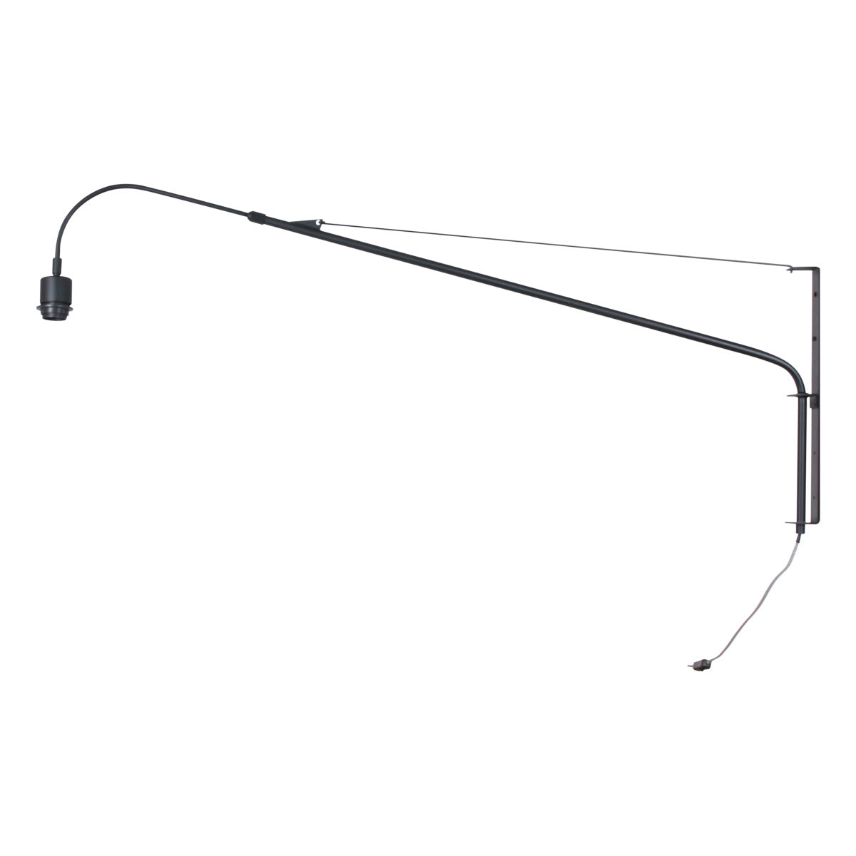 Elegant Classy 3958ZW black wall lamp with black linen lampshade