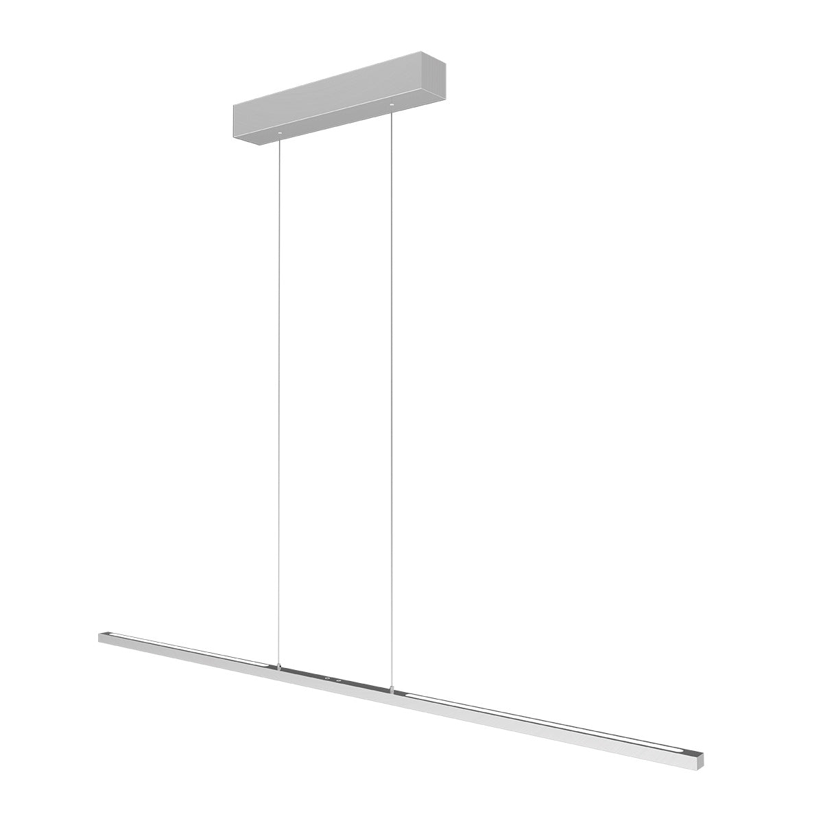 Suspension linéaire LED acier Bande 150 cm allumée, vue d'ensemble