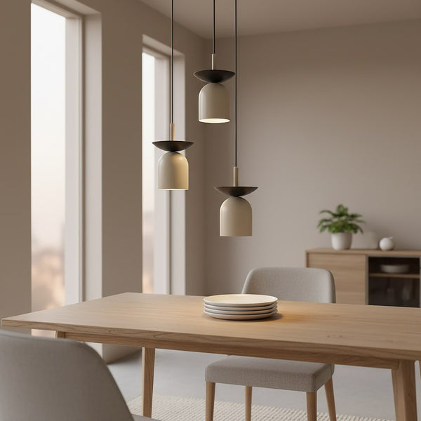 Ego 3-light pendant, black and mocha, Premium