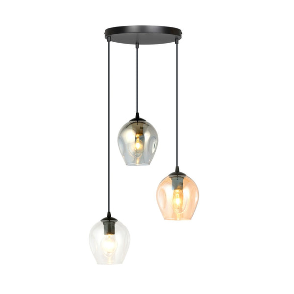 Istar 3-light pendant, black, mix, Premium