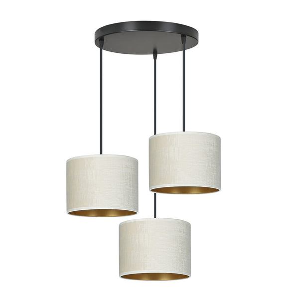 Hilde 3-light pendant lamp black and white, Premium