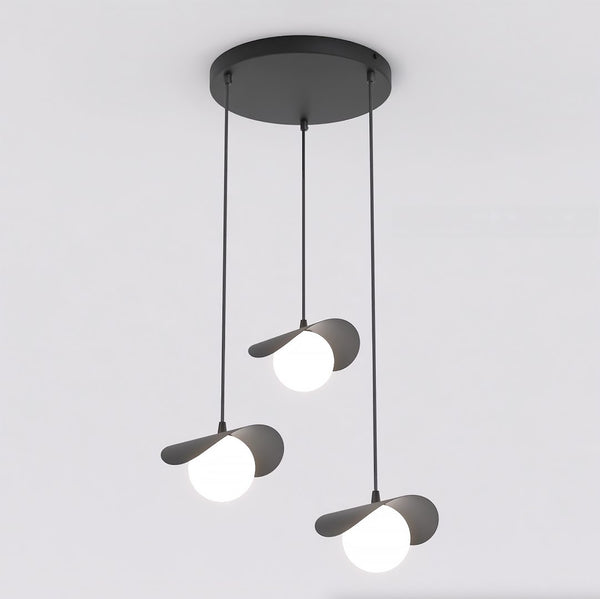 3-light black Ritual pendant light