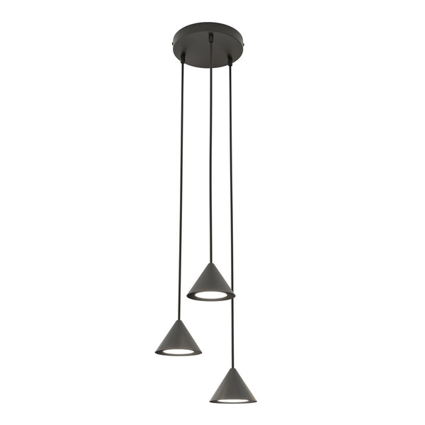 Elit 3-light pendant, black, Premium