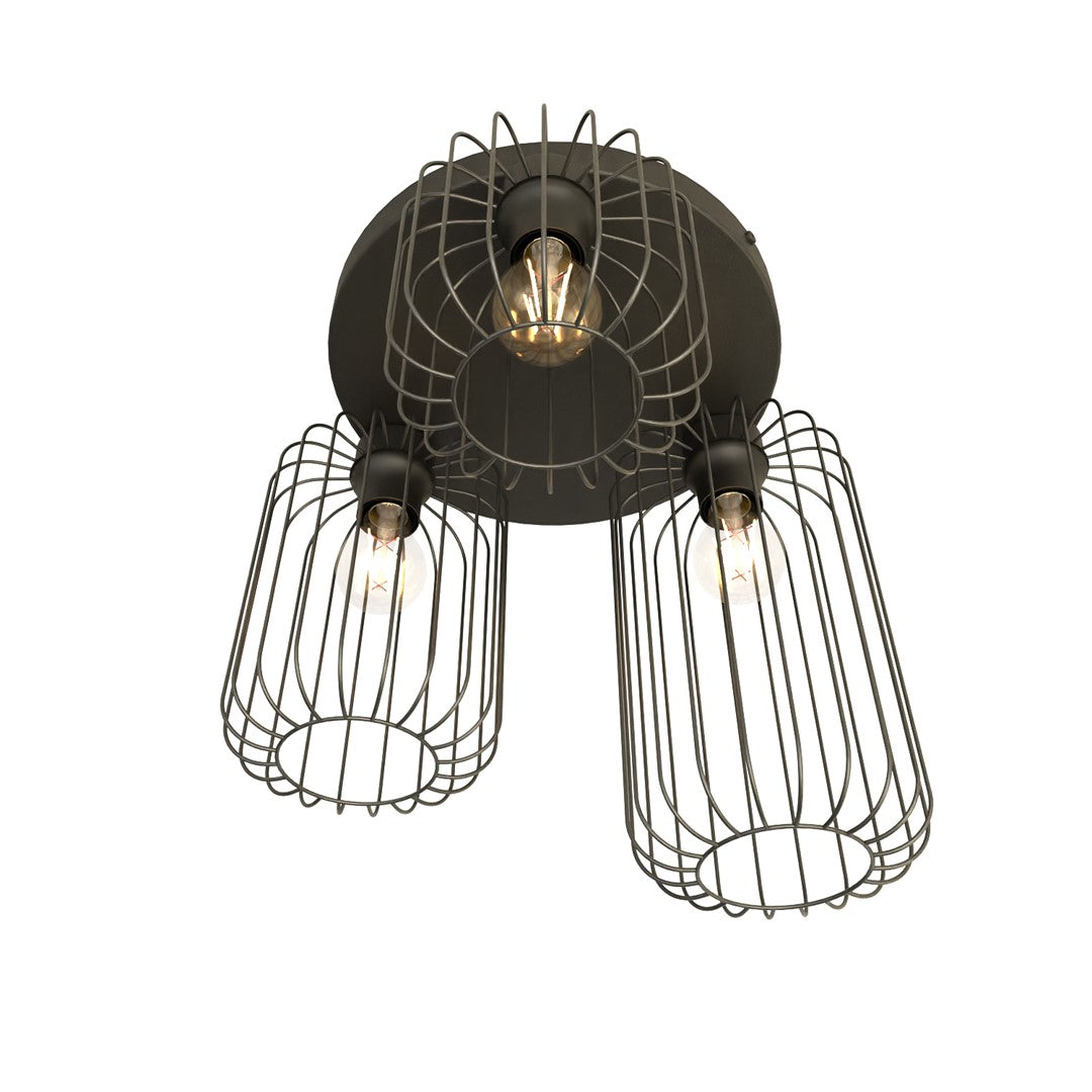 Barn 3-light ceiling light, black, Premium