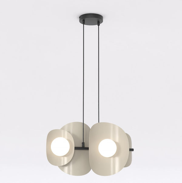 4-light pendant Elements black and mocha