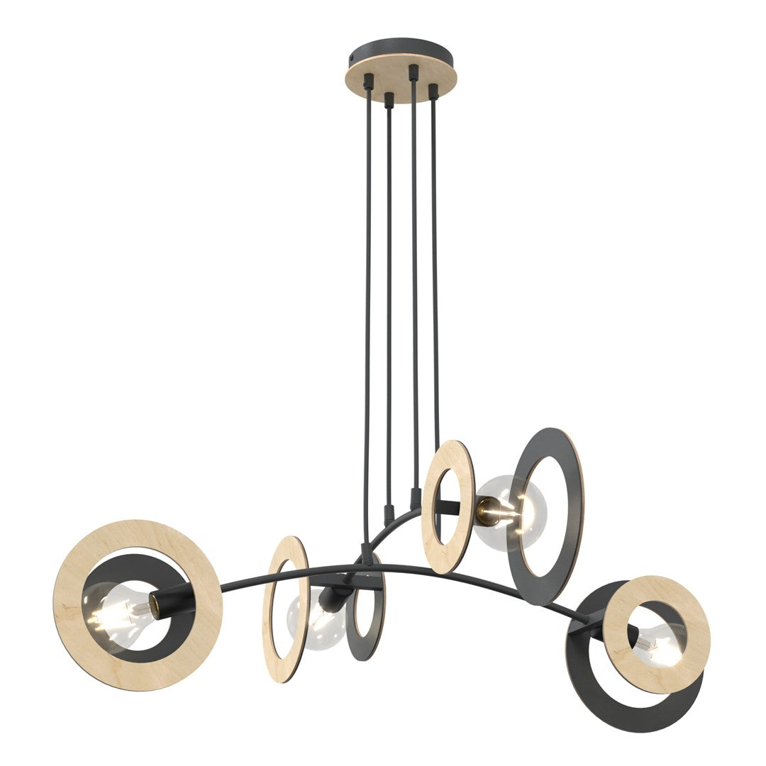 4-light black pendant lamp