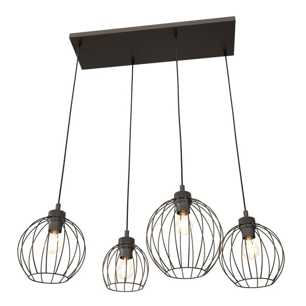 Nando 4-light black pendant light