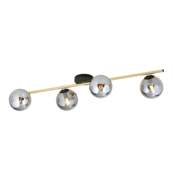Splendi 4-light ceiling light black, graphite glass