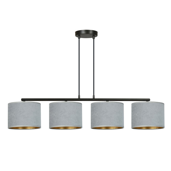 Hilde 4-light black and grey pendant light