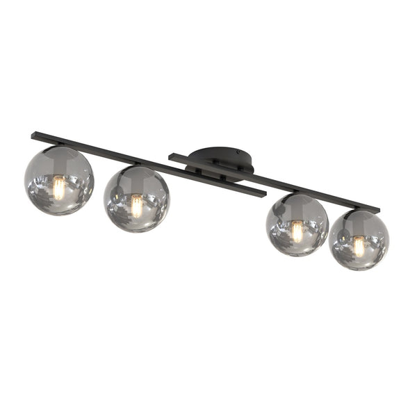 Kairo 4-light ceiling light in black and graphite