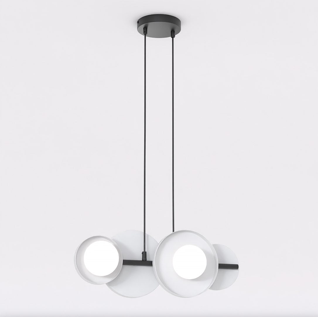Black and grey 4-light pendant lamp