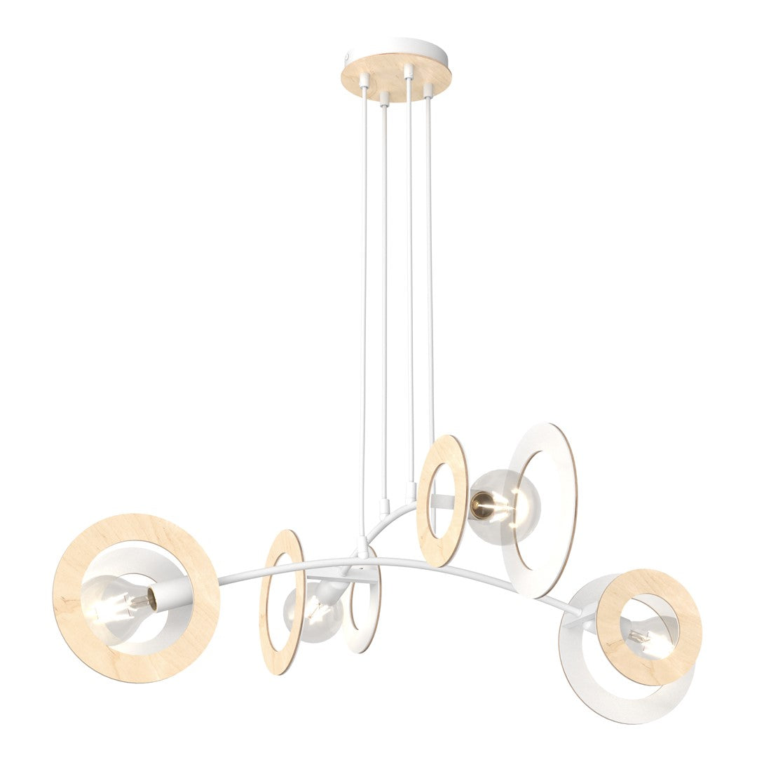 Skiva 4-light white pendant light