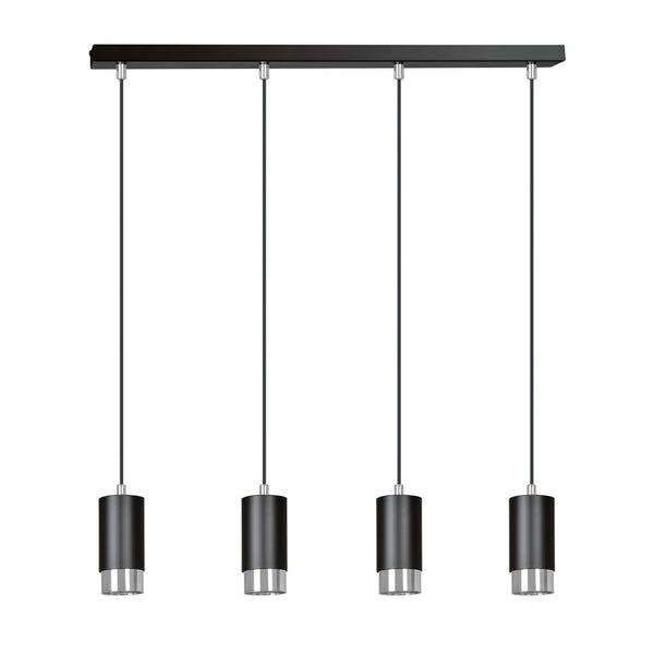 Fumiko 4-light black and chrome pendant light