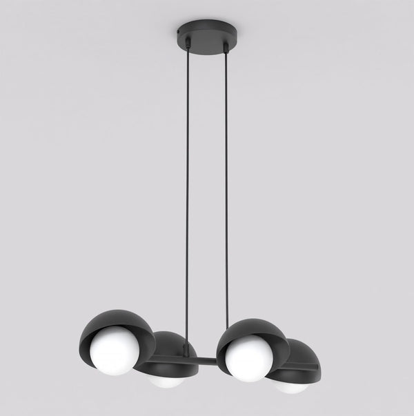 4-light black boom pendant light