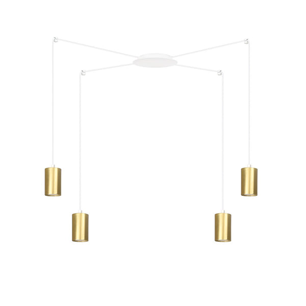 Traker 4-light white and gold pendant light