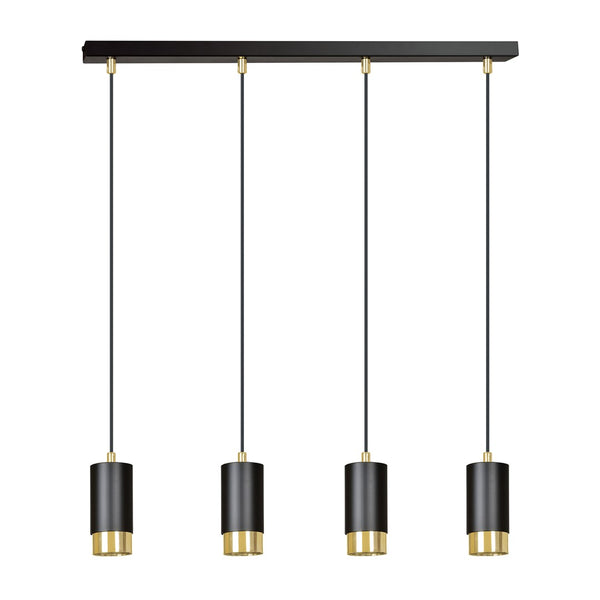 Fumiko 4-light black and gold pendant light