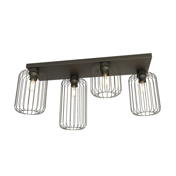 4-Light Barn Flush Mount Black