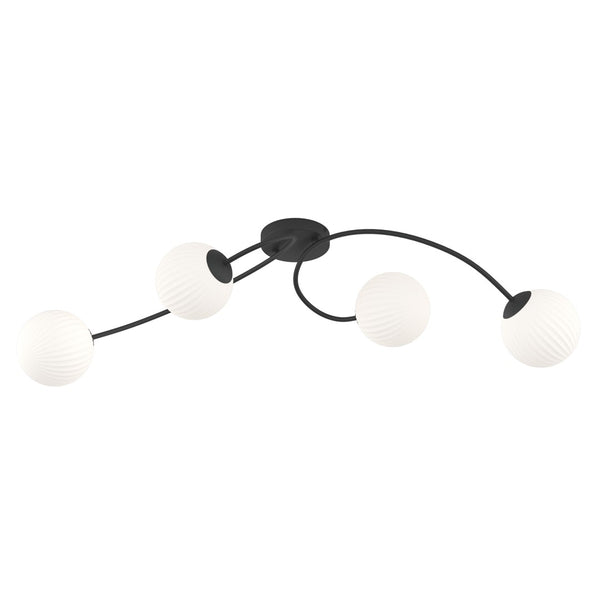 Vibra 4-light ceiling light, opal glass