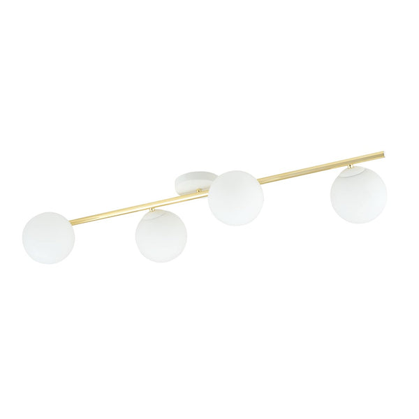 Splendi 4-light ceiling light, white, opal glass