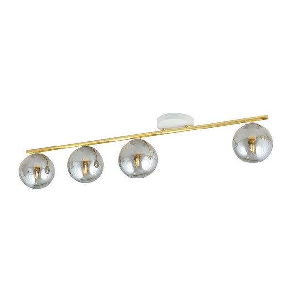 Monza 4-light ceiling light white, graphite glass