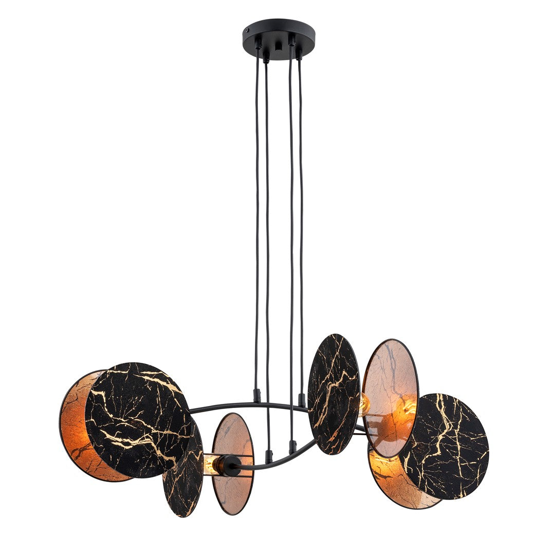 4-light Motif pendant lamp, marble