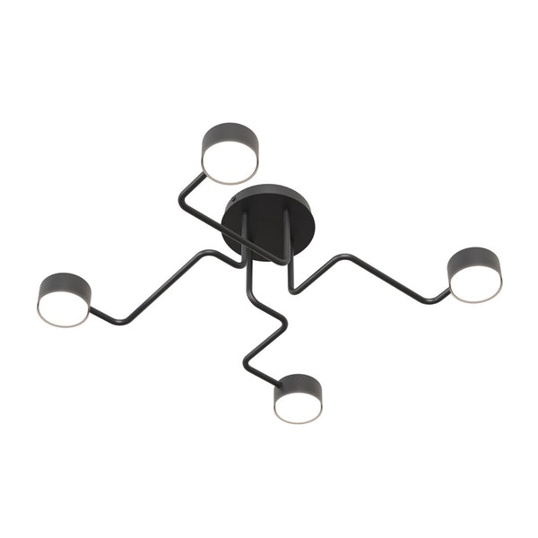 Kurage 4-light pendant lamp, black