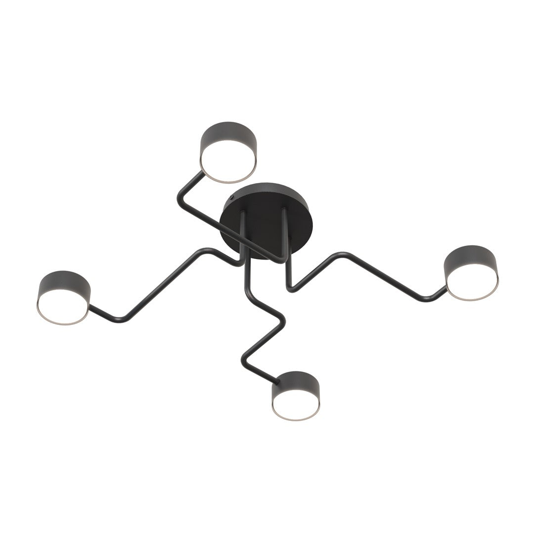 Kurage 4-light pendant lamp, black