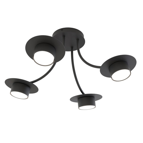 Enso 4-light black pendant light