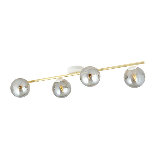 Splendi 4-light ceiling light, white, graphite glass