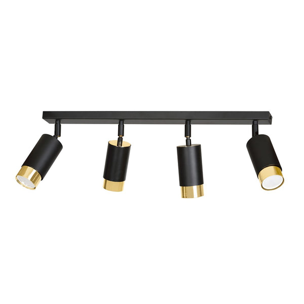 Hiro 4-light spotlight black and gold