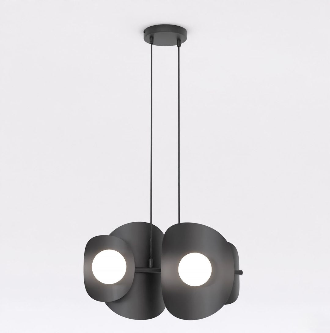 4-light black pendant light