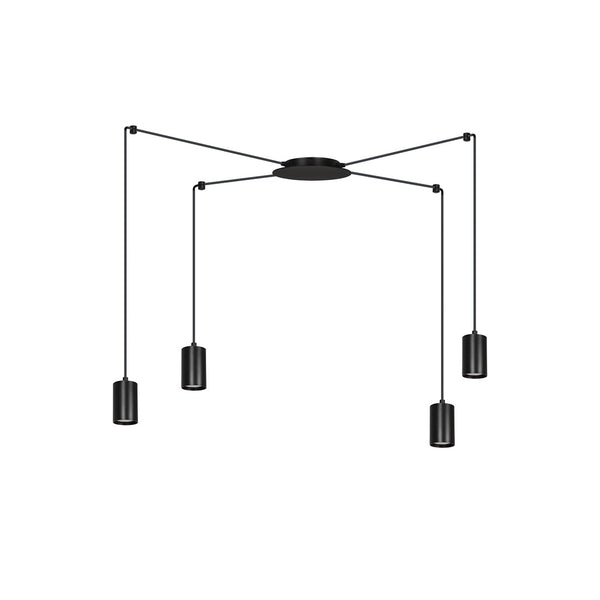 Traker 4-light black pendant light
